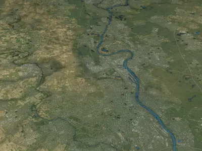 Frankfurt - Topography Terrain Low-poly 3D model