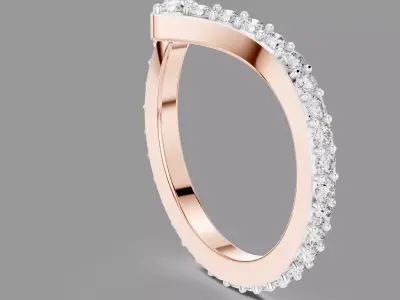  Curved Light Eternity Diamond Band Ring  3D print model