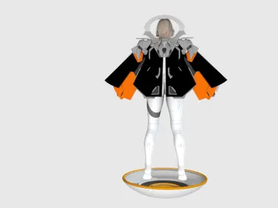 Sci-Fi Girl Rigged and Animated Low-poly 3D model