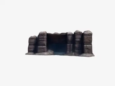 Land To Land Connection Canyon Barrier  3d High Render 3D model