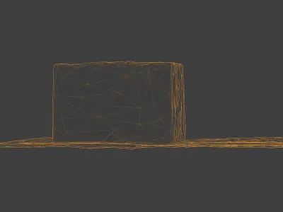 Photorealistic 3D scan of concrete abandoned empty planter Low-poly 3D model