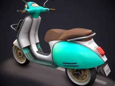 Stylized Scooter Low-poly 3D model
