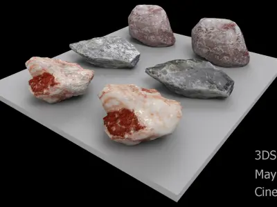 Terrarium Rocks Low-poly 3D model