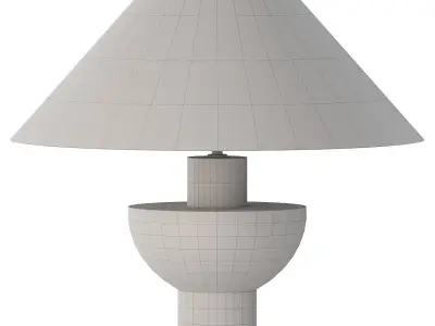 Editions brass lamp with plaster shade 3D model