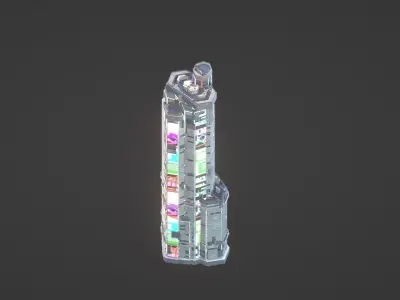 Sci-Fi Futuristic Future City Skyscraper Building 001 Low-poly 3D model
