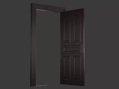Detailed Animated Door Low-poly 3D model