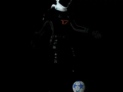astronout astronaut with soccer ball Low-poly 3D model