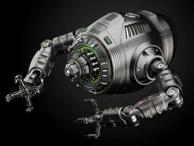 Sci-Fi FLYING DRONE RIGGED 3D model