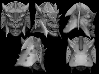 power rangers Goldar head 3D model