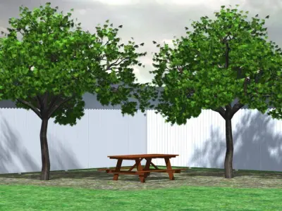 Backyard Scene 3D model