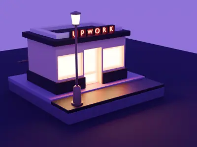 Coffee Shop Low-poly 3D model 16