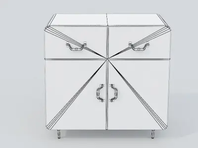 Metal  PBR Cabinet Low-poly 3D model