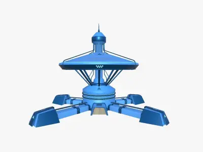 SciFi Facility C03 Blue - Sci Fi Exterior Design Low-poly 3D model