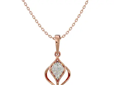 Light Minimalist Diamond Ring Earrings Pendant Set 3D print model