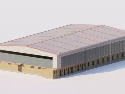 Warehouse-Warehouse Building 3D model 8