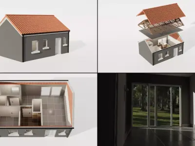 House exterior and interior 3D model purchase