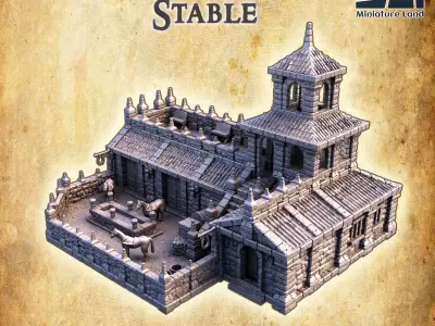 Imperial Stable  Tabletop Terrain 28 MM 3D print model