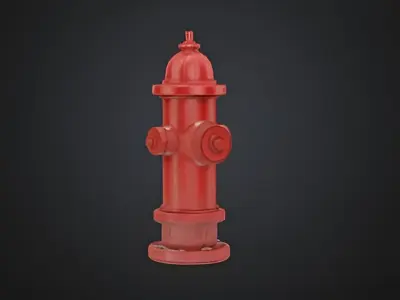 Stylized Fire Hydrant Prop Game Asset for Urban Environments Low-poly 3D model