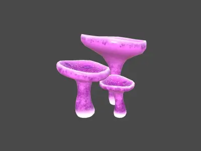 Fantasy Mushroom J07 Pink - Scene Backdrop Design Low-poly 3D model