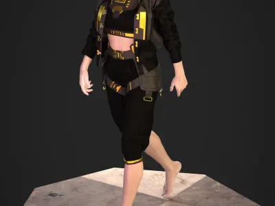 Sci-Fi Sweater Outwear - 44 Marvelous Designer and Clo3D 3D model