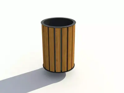 Park litter bin 01 3D model