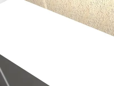 House hallway with two doors and couch 3D model