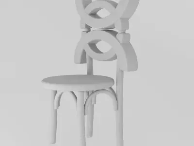 Modern Chair made of wood and fabric Free 3D model