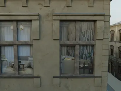 Building modular european old id 1 Low-poly 3D model