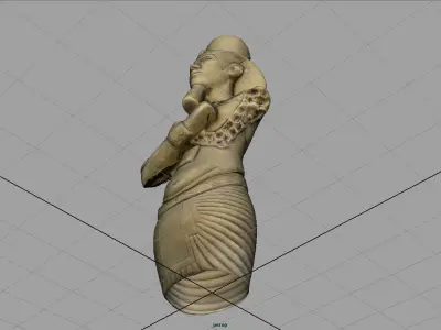 Akhenaten egyptian statue of person Low-poly 3D model