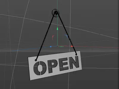 Open door  lable Free 3D model