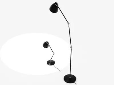 Table and Floor Lamp 3D Model Low-poly 3D model