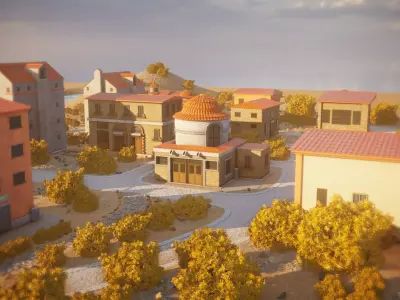 Miniature Village Landscape 3D model