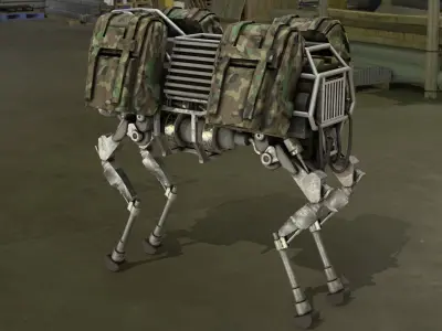 BigDog Robot Boston Dynamics Low-poly 3D model