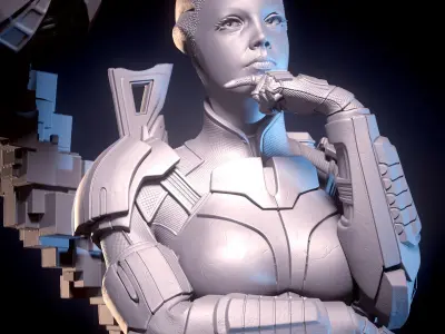 Mass Effect Fanart - Liara TSoni 3d print model Pose 2 3D print model