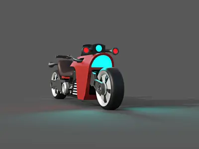 Sci-fi Bike Game Ready 9 Low-poly 3D model