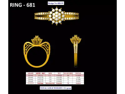Dazzling Charm Luxe Diamond Ring for the Modern Lady 3D print model