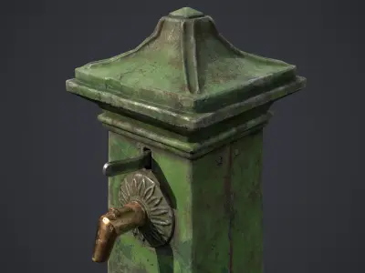 Street Water Stand Low-poly 3D model