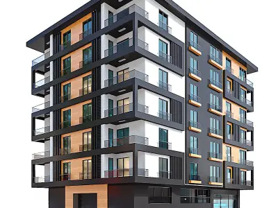 Modern Residential Building 14 3D model