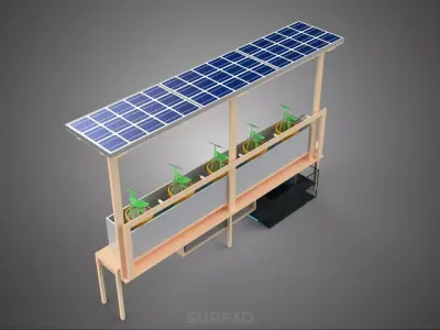 SOLAR PANEL PV IOT WATER DRIP IRRIGATION SYSTEM HYDROPONIC PLANT 3D model