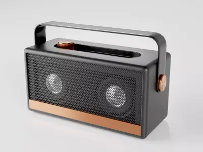 Premium Retro-Style Wireless Speaker 3D 3D model