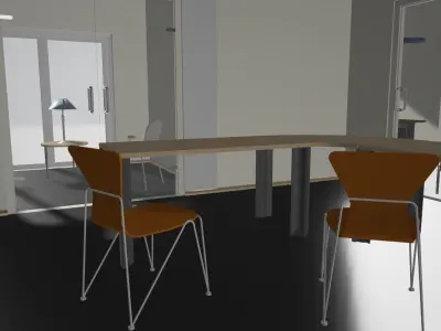 Office house with roof 3D model