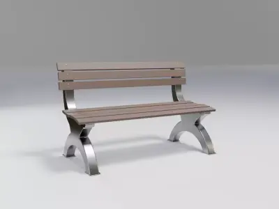 bench - sci-fi theme - modern  Low-poly 3D model