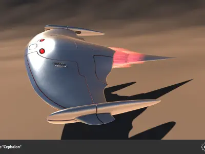 Spaceship Drone Cephalon Low-poly 3D model