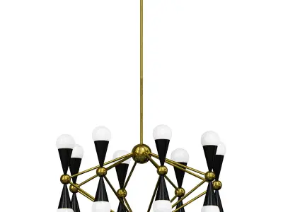 Modern Gold Chandelier with Adjustable 3D model