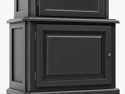 TWO DOORS DISPLAY CABINET Low-poly 3D model