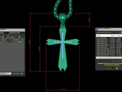 High Cross Pendant Light Gold 18K 3CP022 3D print model