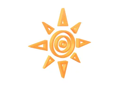 Sun Symbol v1 003 Low-poly 3D model