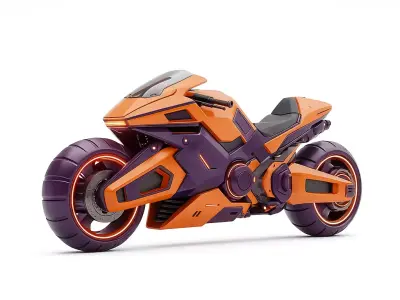Futuristic Sci Fi Motorcycle Low-poly 3D model