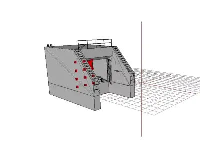 house steel structure with door Free 3D model