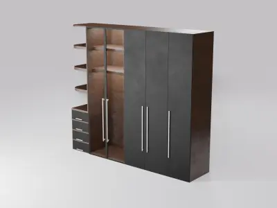 Modern closet wardrobe id12 Low-poly 3D model